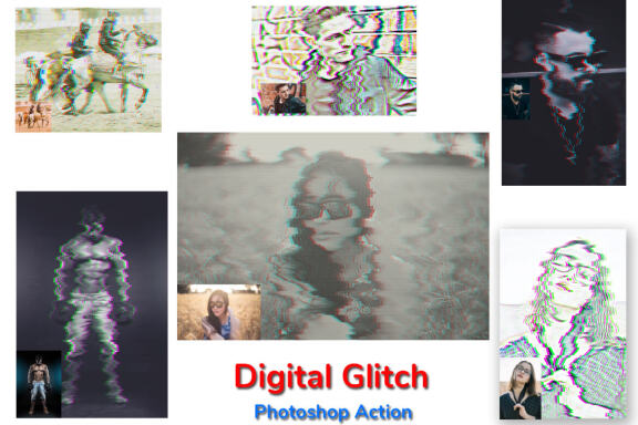 Digital Glitch Photoshop Action