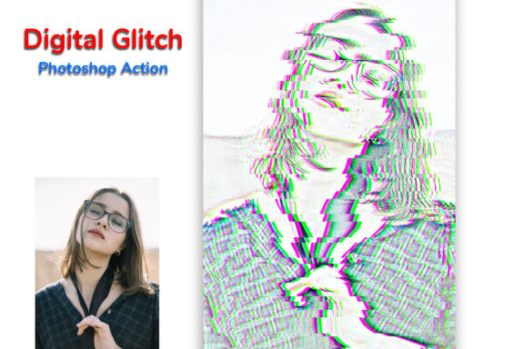 Digital Glitch Photoshop Action