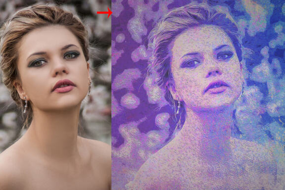 Grunge Oil Portrait PS Action