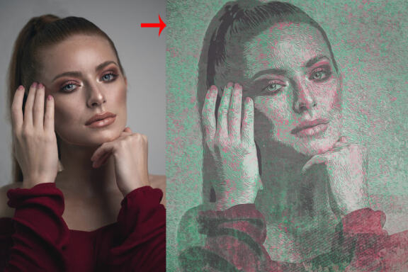 Grunge Oil Portrait PS Action