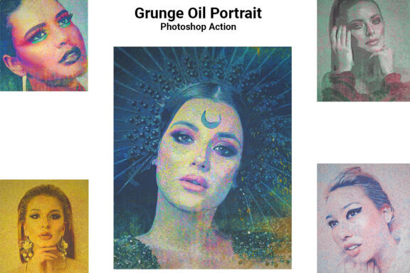 Grunge Oil Portrait PS Action