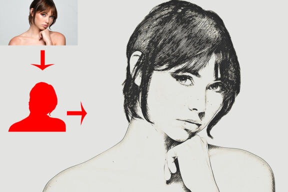 Realistic Line Drawing Ps Action