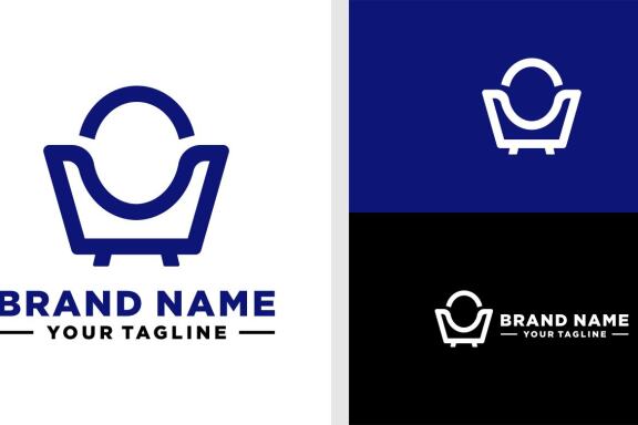 FURNITURE LOGO SHOPPING BAG NEGATIVE SPACE EDITABLE