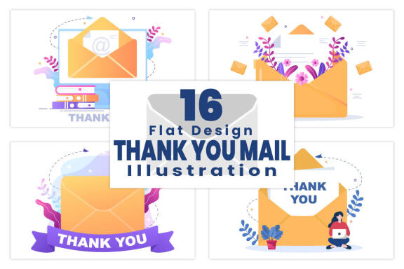 16 Email Thank You Banner Illustration