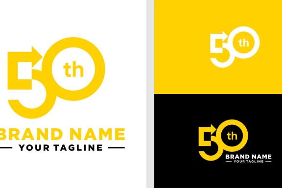 50TH ANNIVERSARY LOGO SIMPLE GOLD EDITABLE
