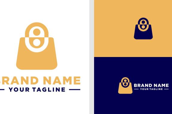 SHOPPING BAG LOGO CONNECTED ECOMMERCE EDITABLE