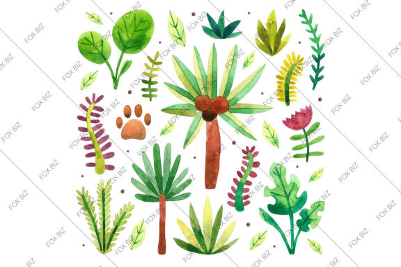 Cute tigers in jungles wild animals illustrations Jpeg Png
