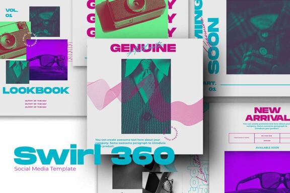 SWIRL 360 Social Media Template 