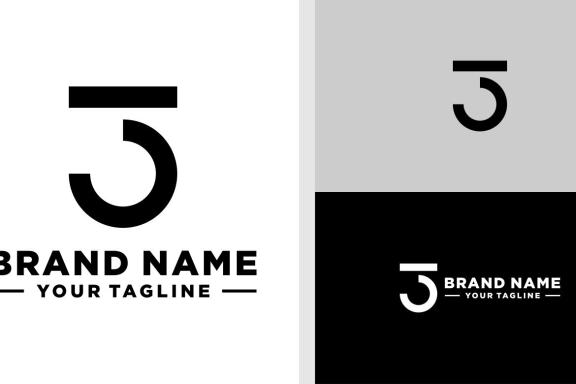 NUMBER THREE LOGO GEOMETRIC UNIQUE UNUSUAL EDITABLE