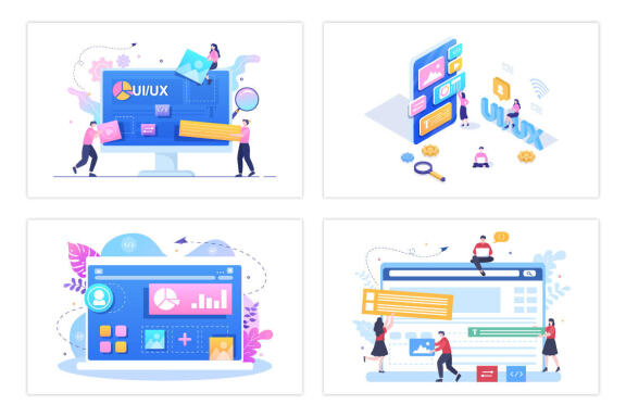 16 UI & UX Programmer Flat Design