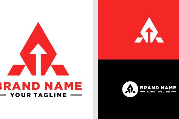 ROCKET LOGO UP GEOMETRIC SIMPLE EDITABLE