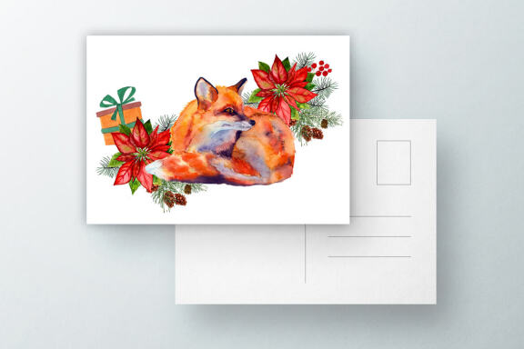 Watercolor Winter Forest Clipart