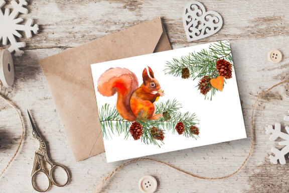 Watercolor Winter Forest Clipart