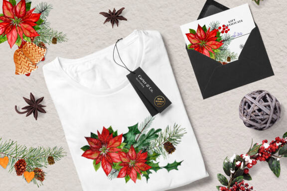 Watercolor Winter Forest Clipart