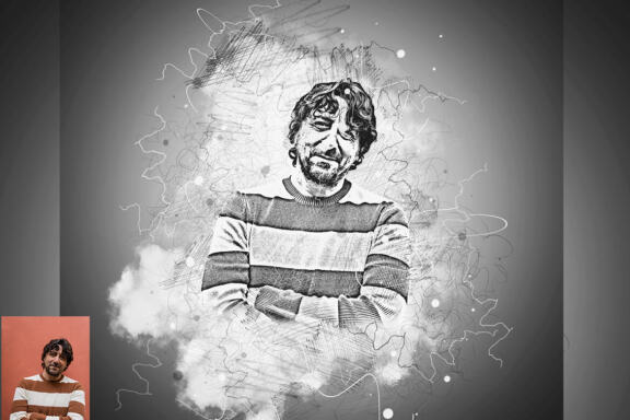 Artistic Sketch Portrait Action