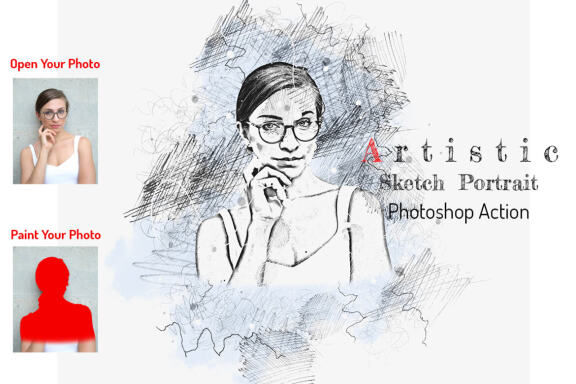 Artistic Sketch Portrait Action