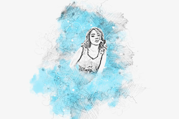 Artistic Sketch Portrait Action