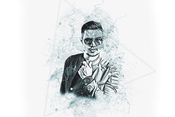 Artistic Sketch Portrait Action