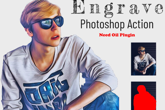 Engrave Photoshop Action