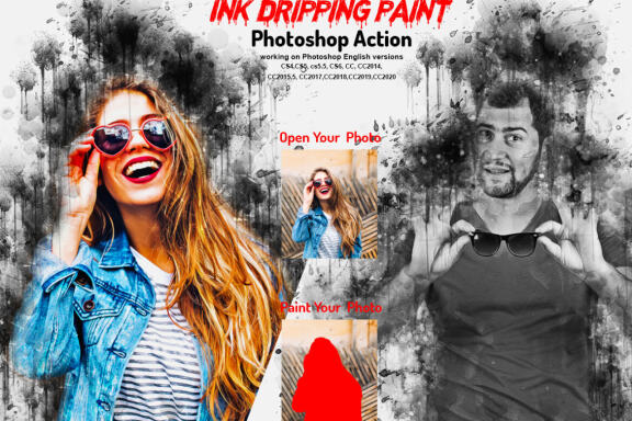 Ink Dripping Paint Photoshop Action