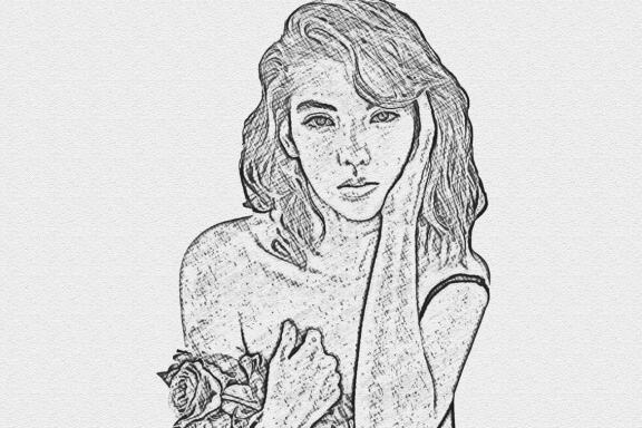 Line Sketch Art Photoshop Action