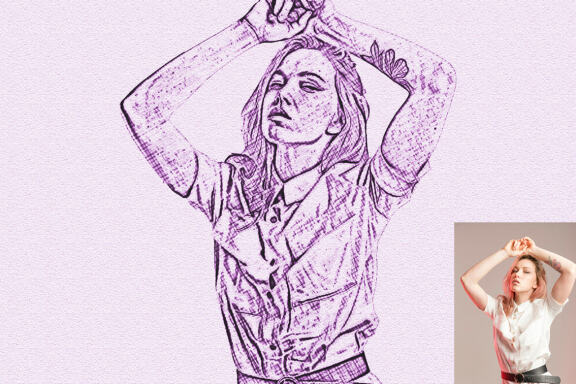Line Sketch Art Photoshop Action