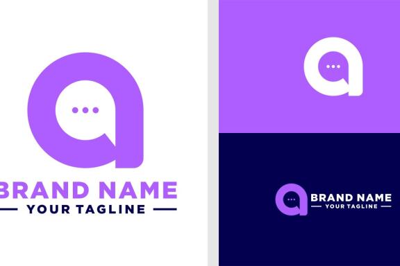 LETTER A LOGO BUBBLE CHAT NEGATIVE SPACE EDITABLE
