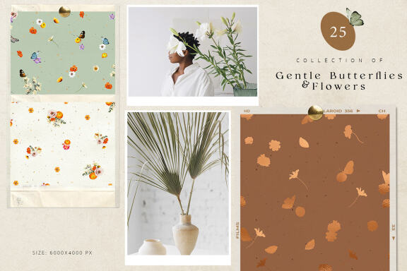 Butterfly Collage Paper Textures