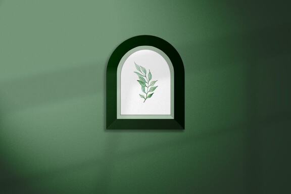 Half Oval Frame Mockup