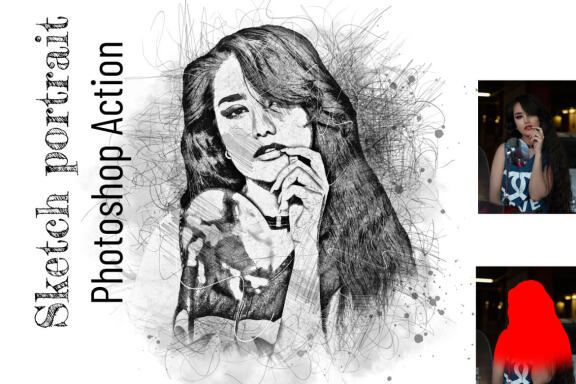 Sketch Portrait Photoshop Action V-2