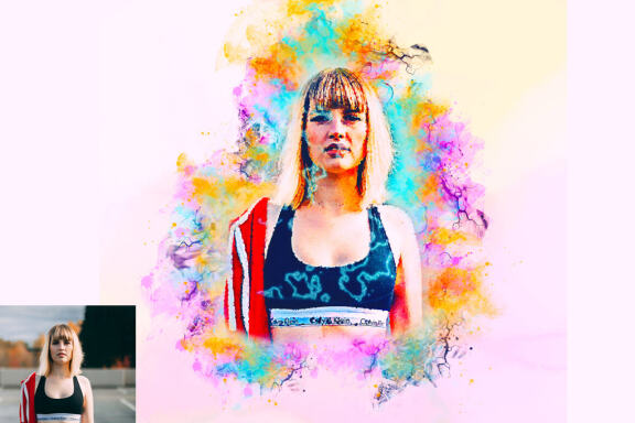 Watercolor Hand Paint Photoshop Action