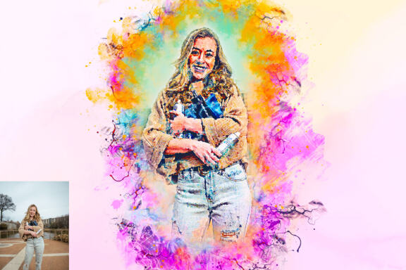 Watercolor Hand Paint Photoshop Action