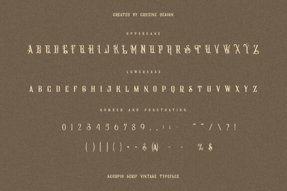 Scorpio - Vintage Ornamental Font