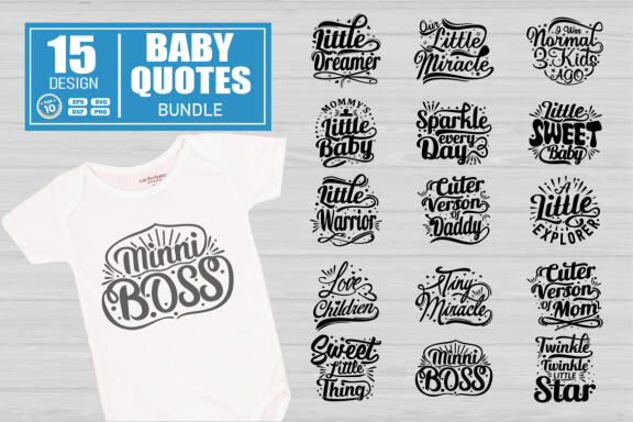 Baby SVG bundle - Baby quotes SVG, EPS, DXF, PNG