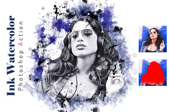 Ink Watercolor Photoshop Action