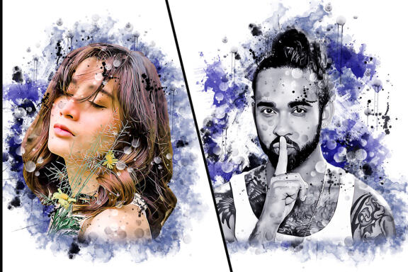 Ink Watercolor Photoshop Action