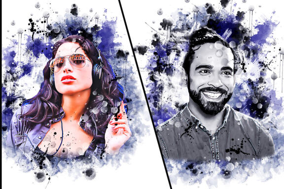Ink Watercolor Photoshop Action