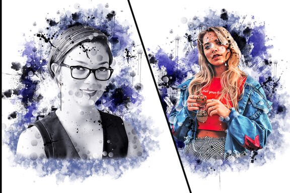 Ink Watercolor Photoshop Action