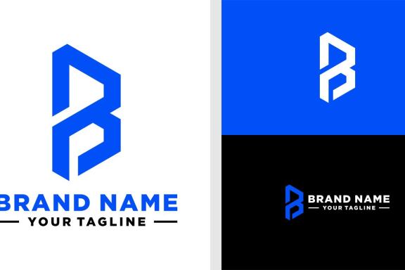 LETTER B LOGO MONOGRAM LINE GEOMETRIC EDITABLE