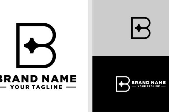 LETTER B LOGO STAR LINE LUXURY EDITABLE