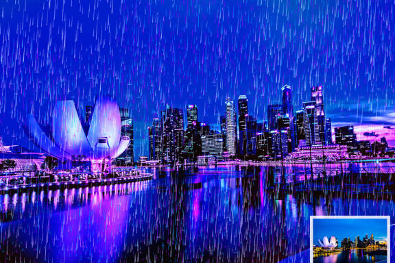 Rain Cyberpunk Photoshop Action