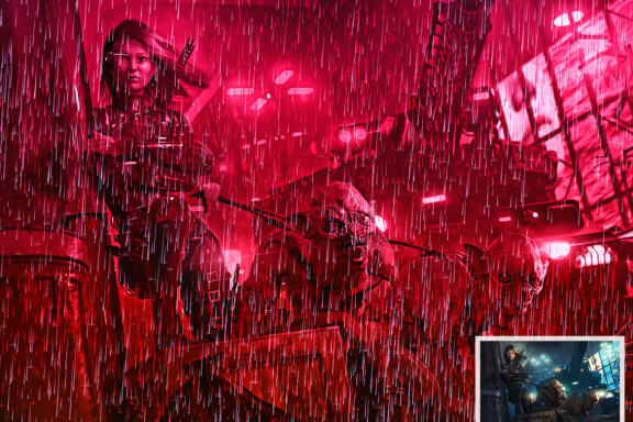 Rain Cyberpunk Photoshop Action