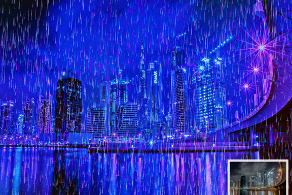 Rain Cyberpunk Photoshop Action