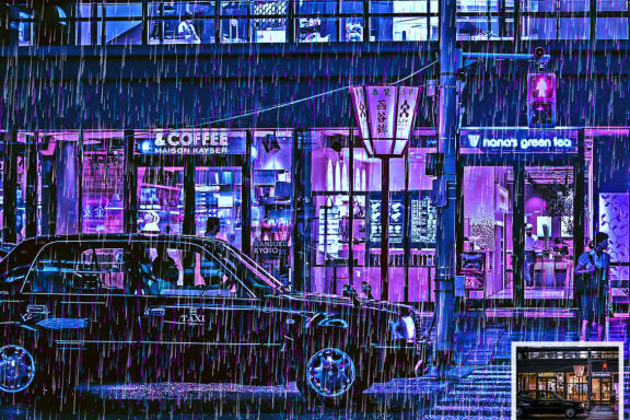 Rain Cyberpunk Photoshop Action