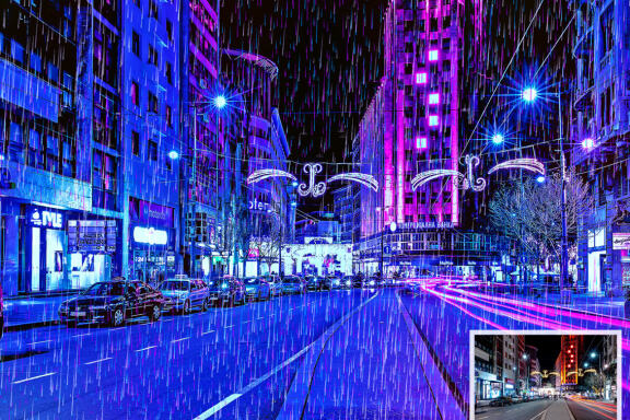 Rain Cyberpunk Photoshop Action