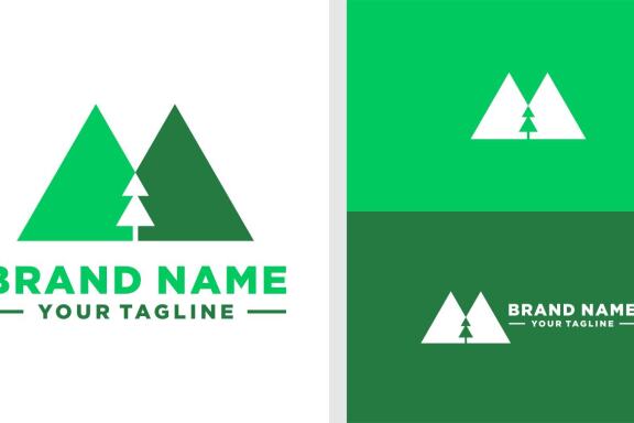 MOUNTAIN LOGO GEOMETRIC SIMPLE EDITABLE