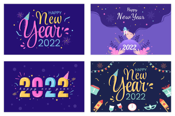 Happy New Year 2022 Background Template Illustration
