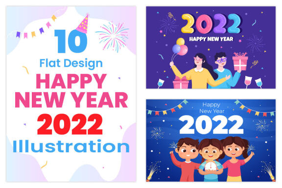 Happy New Year 2022 Background Template Illustration