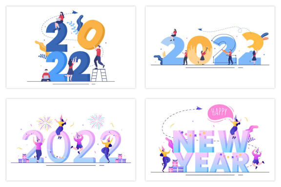 Happy New Year 2022 Background Template Illustration