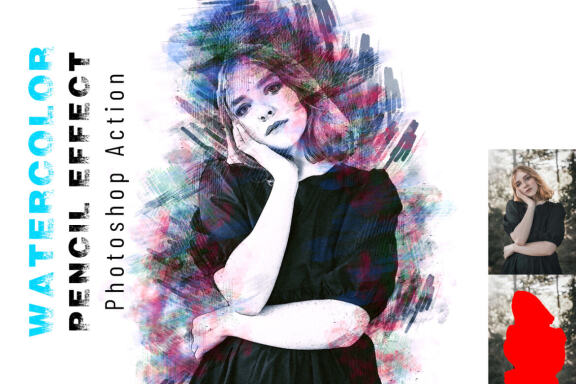 Watercolor Pencil Effect Photoshop Action